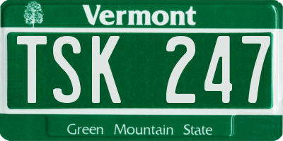 VT license plate TSK247