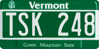 VT license plate TSK248