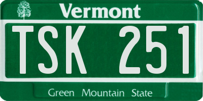 VT license plate TSK251