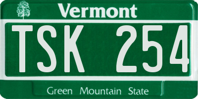 VT license plate TSK254