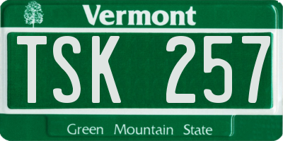 VT license plate TSK257