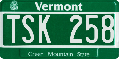 VT license plate TSK258