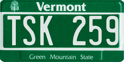 VT license plate TSK259