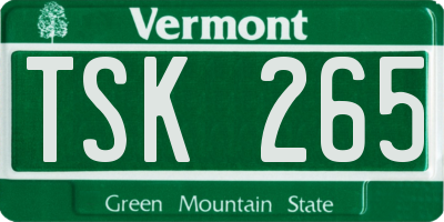 VT license plate TSK265