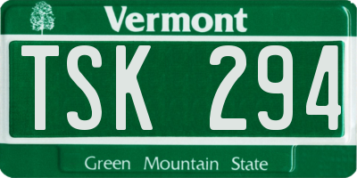 VT license plate TSK294