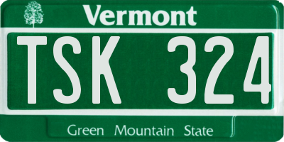 VT license plate TSK324