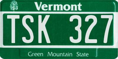 VT license plate TSK327