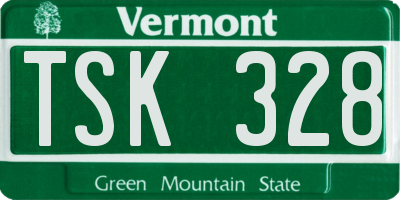 VT license plate TSK328