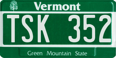 VT license plate TSK352