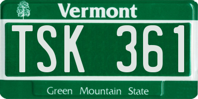 VT license plate TSK361