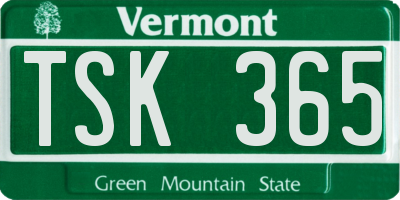 VT license plate TSK365