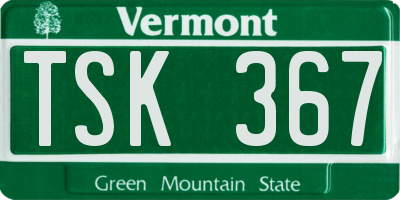 VT license plate TSK367