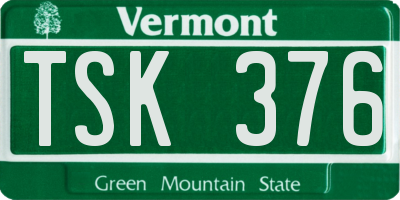 VT license plate TSK376
