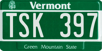 VT license plate TSK397