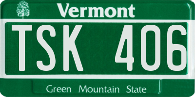 VT license plate TSK406