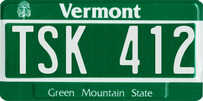 VT license plate TSK412