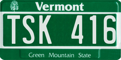 VT license plate TSK416