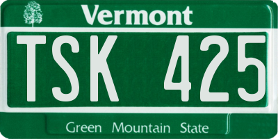 VT license plate TSK425