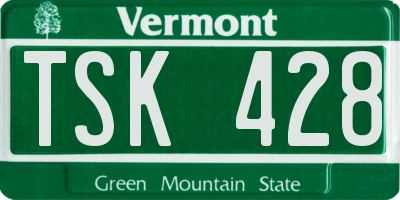 VT license plate TSK428