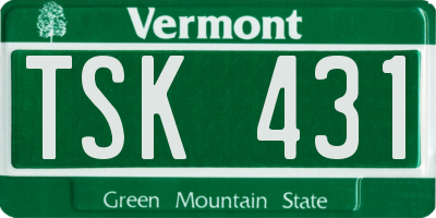 VT license plate TSK431