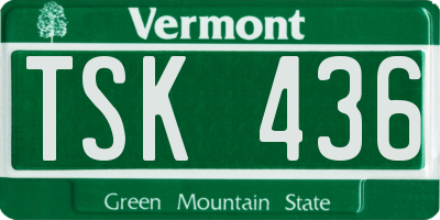 VT license plate TSK436