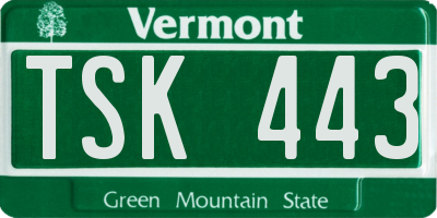 VT license plate TSK443
