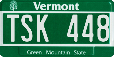 VT license plate TSK448