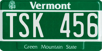 VT license plate TSK456
