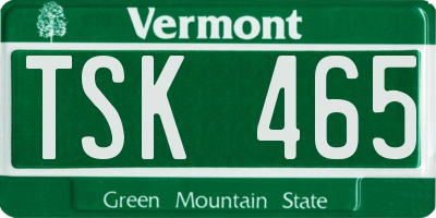 VT license plate TSK465