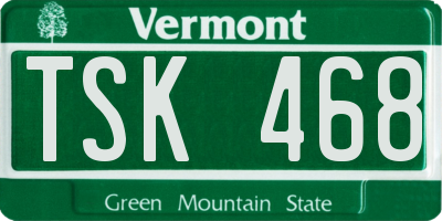 VT license plate TSK468