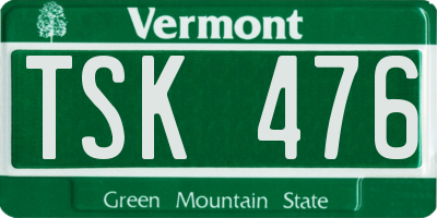 VT license plate TSK476