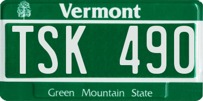 VT license plate TSK490