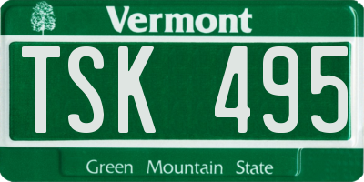 VT license plate TSK495