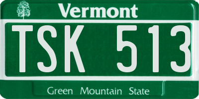 VT license plate TSK513