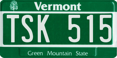 VT license plate TSK515