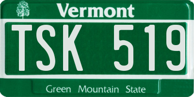 VT license plate TSK519