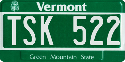 VT license plate TSK522