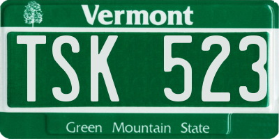 VT license plate TSK523