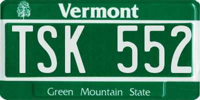 VT license plate TSK552