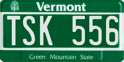 VT license plate TSK556