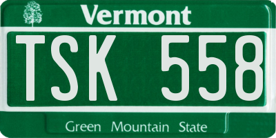 VT license plate TSK558