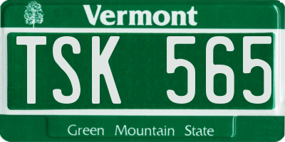 VT license plate TSK565