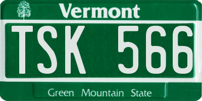 VT license plate TSK566