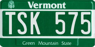 VT license plate TSK575