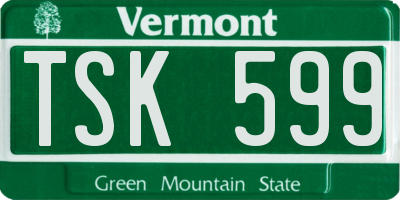 VT license plate TSK599