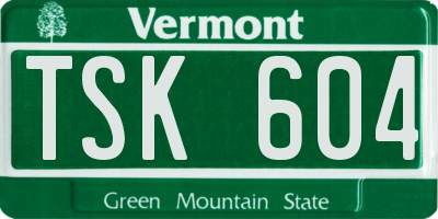 VT license plate TSK604
