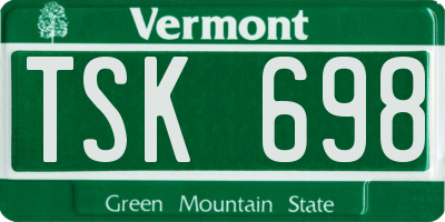 VT license plate TSK698