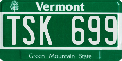 VT license plate TSK699