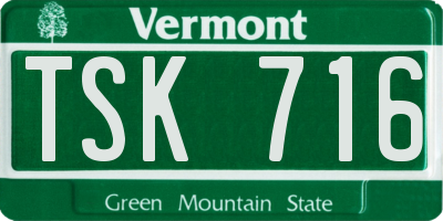 VT license plate TSK716