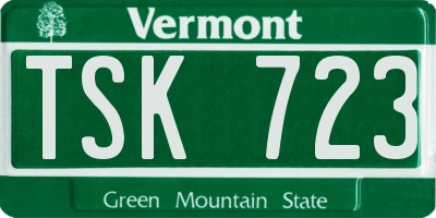 VT license plate TSK723
